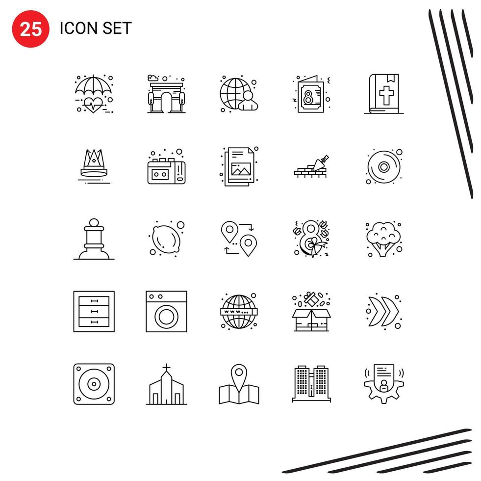 25 Thematic Vector Lines and Editable Symbols of symbol female gate day internet Editable Vector Design Elements