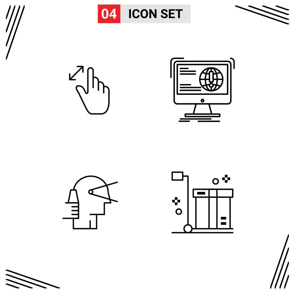4 Line concept for Websites Mobile and Apps expand web magnification content forward Editable Vector Design Elements