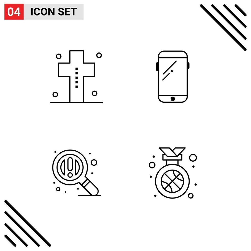 4 Line concept for Websites Mobile and Apps costume samsung halloween smart phone search Editable Vector Design Elements