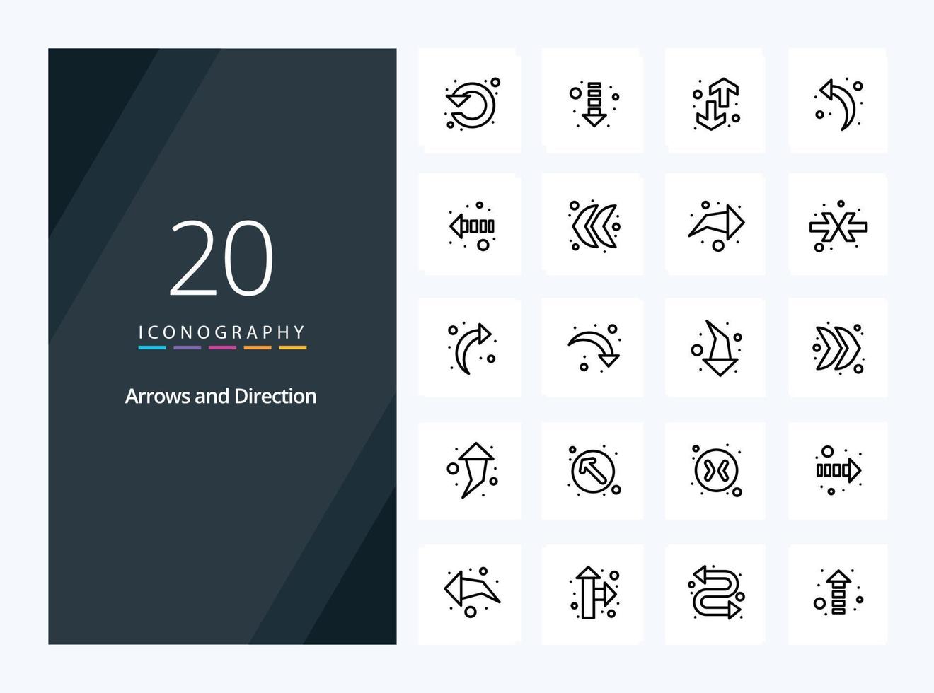 20 Arrow Outline icon for presentation vector