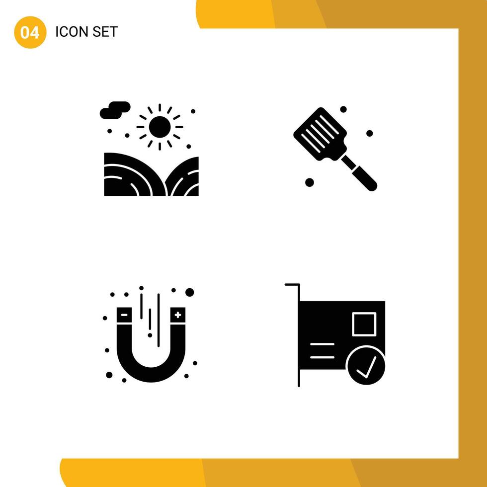 Solid Glyph Pack of Universal Symbols of agriculture laboratory water cooking test Editable Vector Design Elements