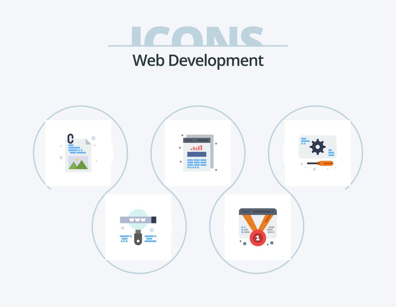 Web Development Flat Icon Pack 5 Icon Design. recuperation. web stats. web. graph. chart vector