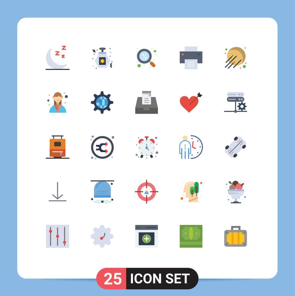 Set of 25 Modern UI Icons Symbols Signs for designer space find satellite line Editable Vector Design Elements