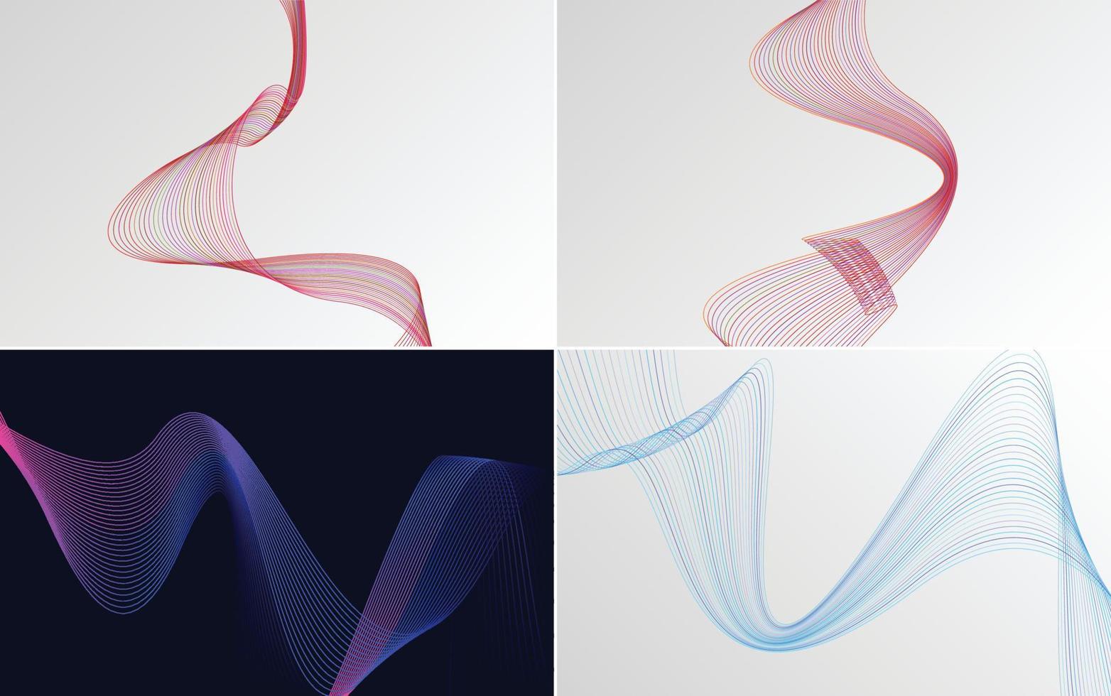 Collection of geometric minimal lines pattern set vector