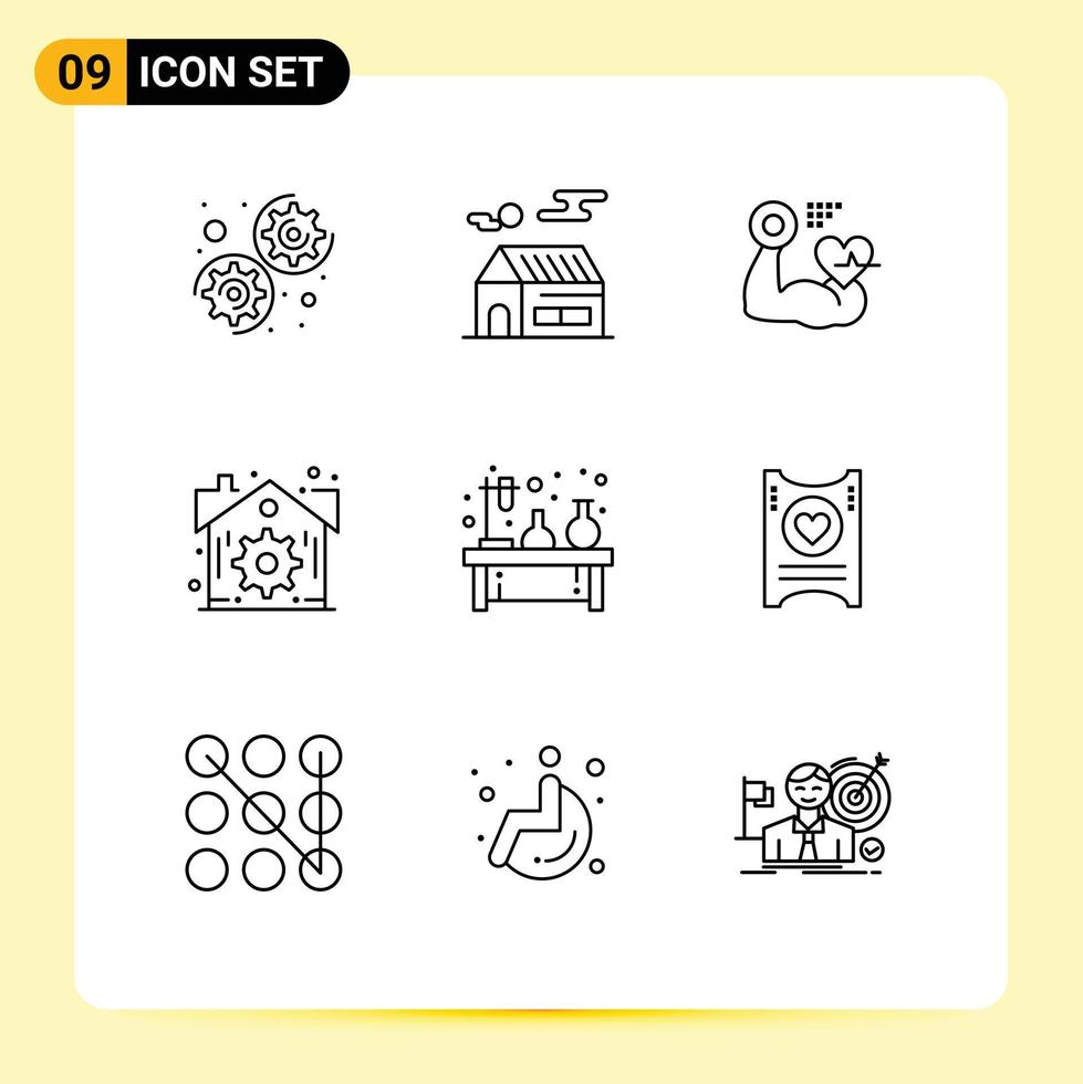 9 Creative Icons Modern Signs and Symbols of lab experiment muscle chemistry real Editable Vector Design Elements