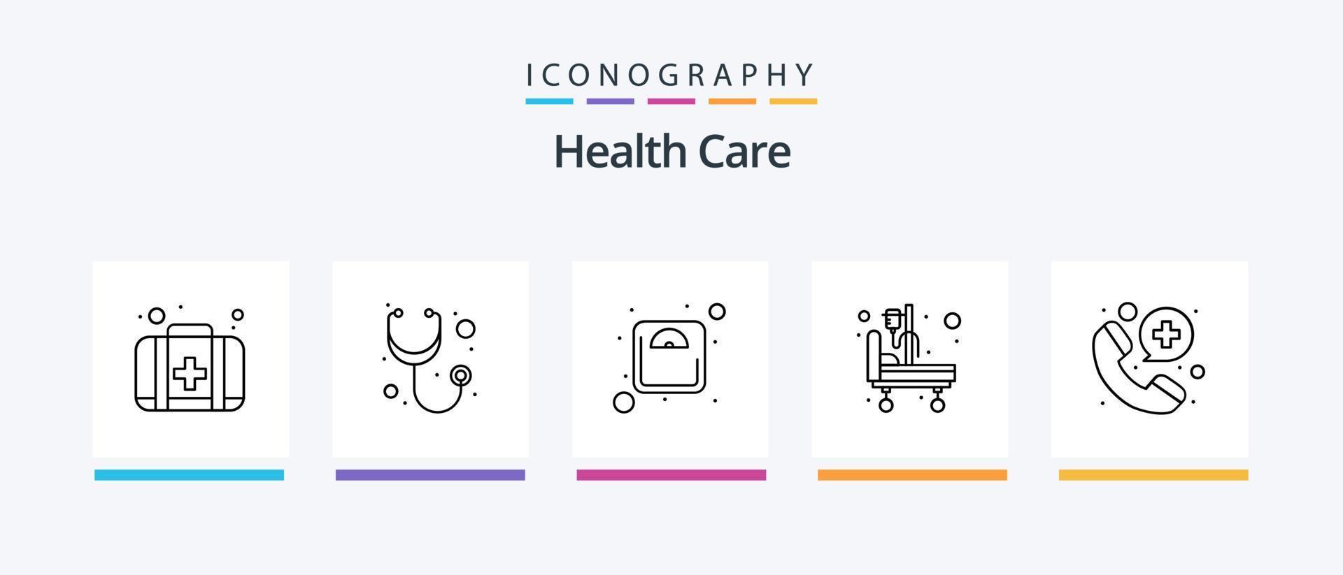 Health Care Line 5 Icon Pack Including records. tablet. diet. pill. capsule. Creative Icons Design vector