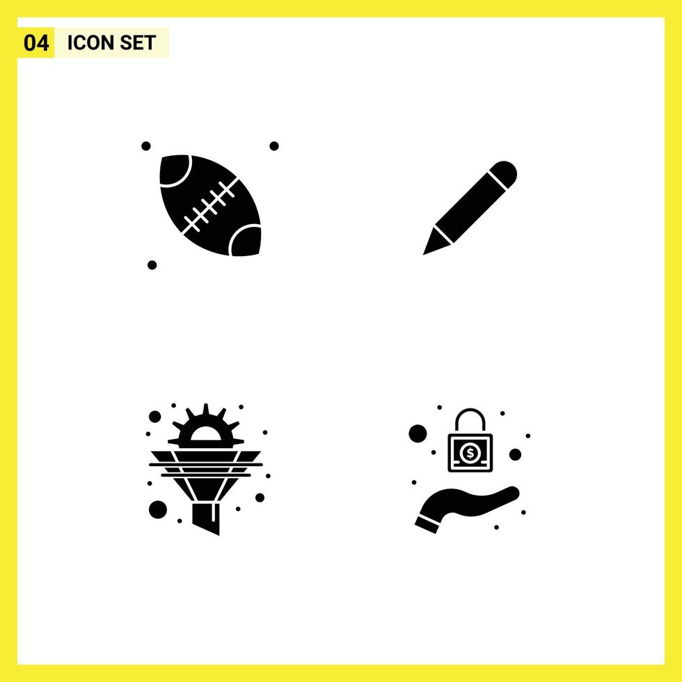 Creative Icons Modern Signs and Symbols of rugby funnel pencil write optimization Editable Vector Design Elements