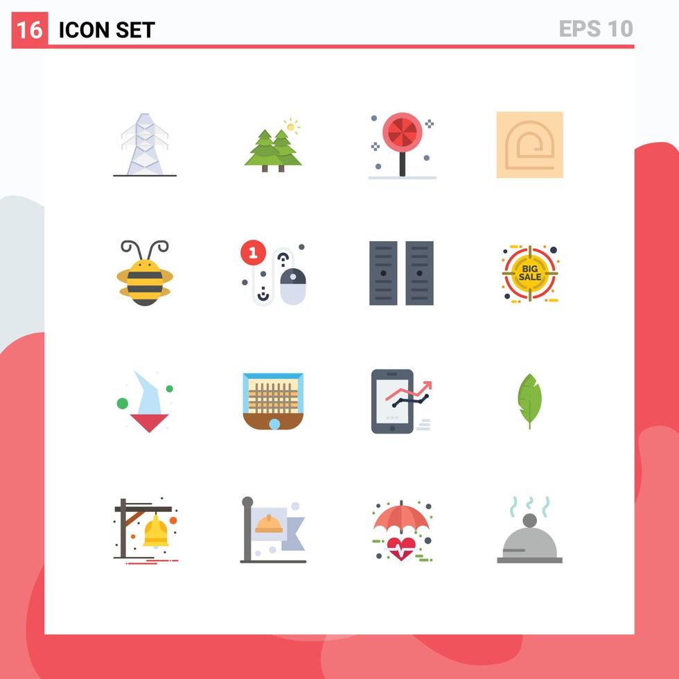 Set of 16 Modern UI Icons Symbols Signs for beetle reader candy password finger Editable Pack of Creative Vector Design Elements