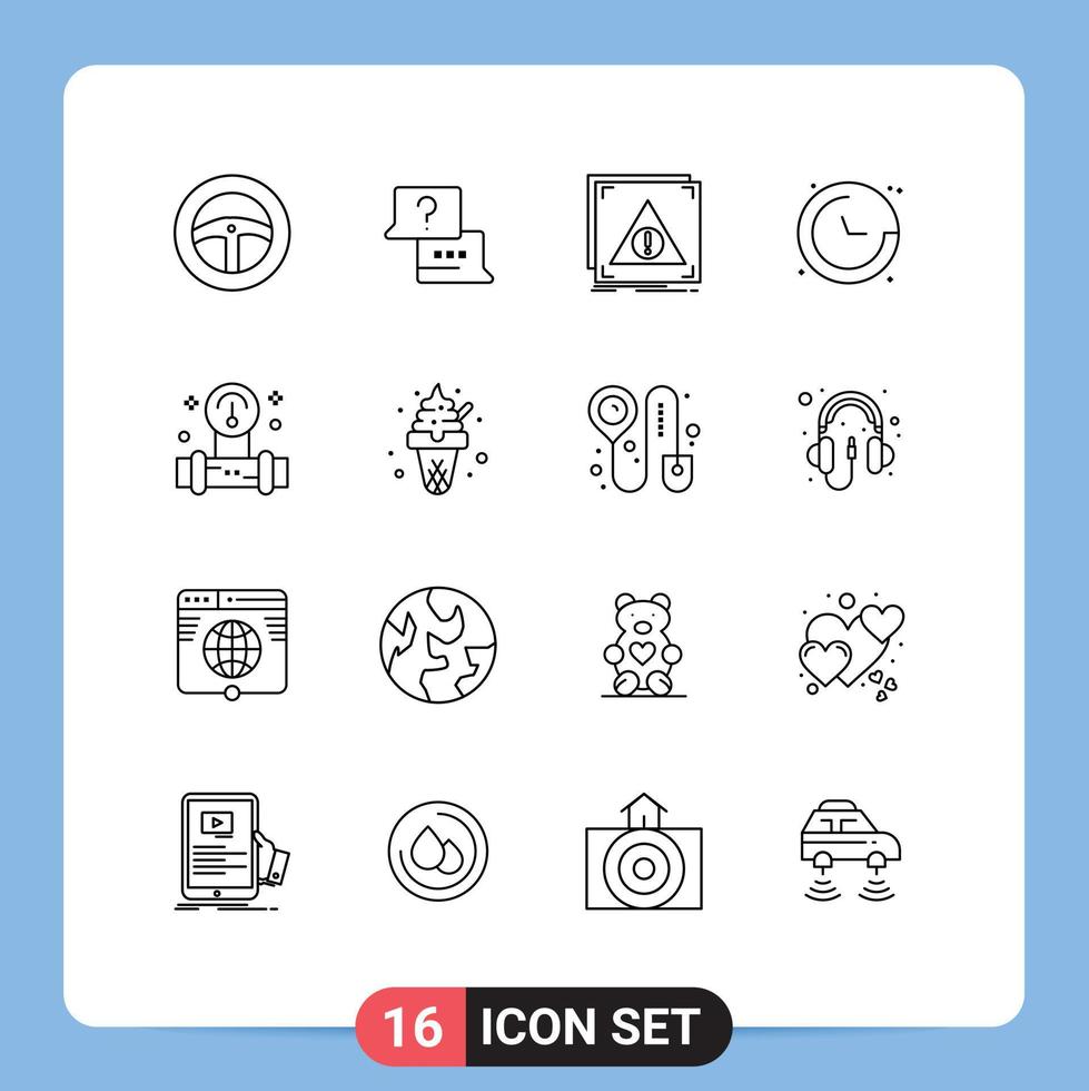 Modern Set of 16 Outlines and symbols such as plump navigation application location compass Editable Vector Design Elements