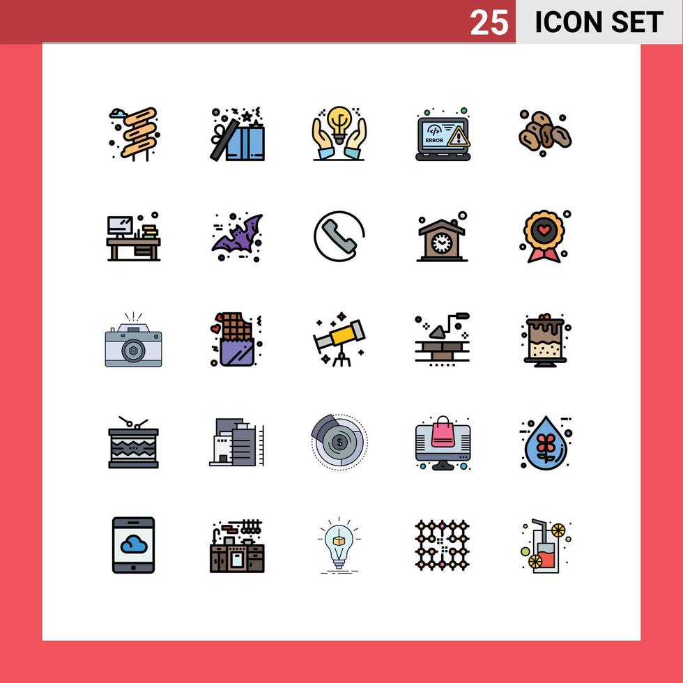 Set of 25 Modern UI Icons Symbols Signs for ramadan web protected ideas html coding Editable Vector Design Elements