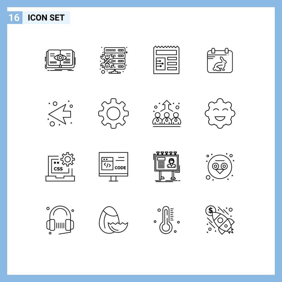 16 Universal Outline Signs Symbols of next date setting easter calender Editable Vector Design Elements