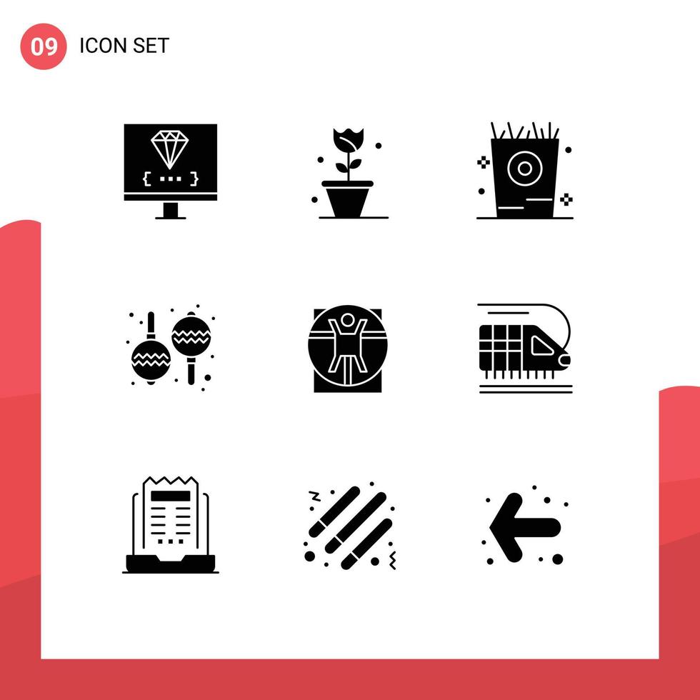 9 Creative Icons Modern Signs and Symbols of man music spring maracas party Editable Vector Design Elements