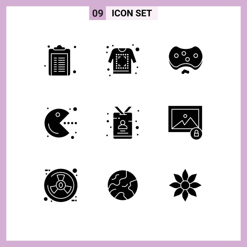 Modern Set of 9 Solid Glyphs Pictograph of card game care fun soap Editable Vector Design Elements