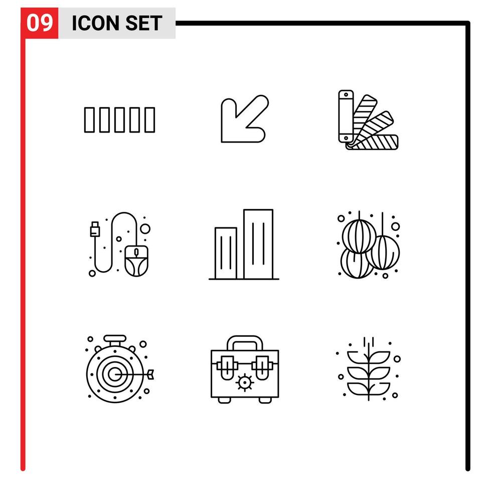 9 Thematic Vector Outlines and Editable Symbols of skyscrapers business pantone buildings scroll Editable Vector Design Elements