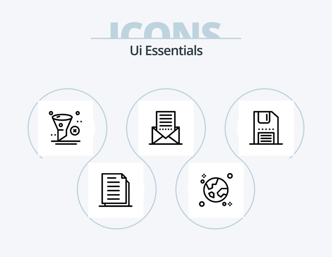 ui essentials line icon pack 5 diseño de iconos. color. balde. imán. ui basura vector