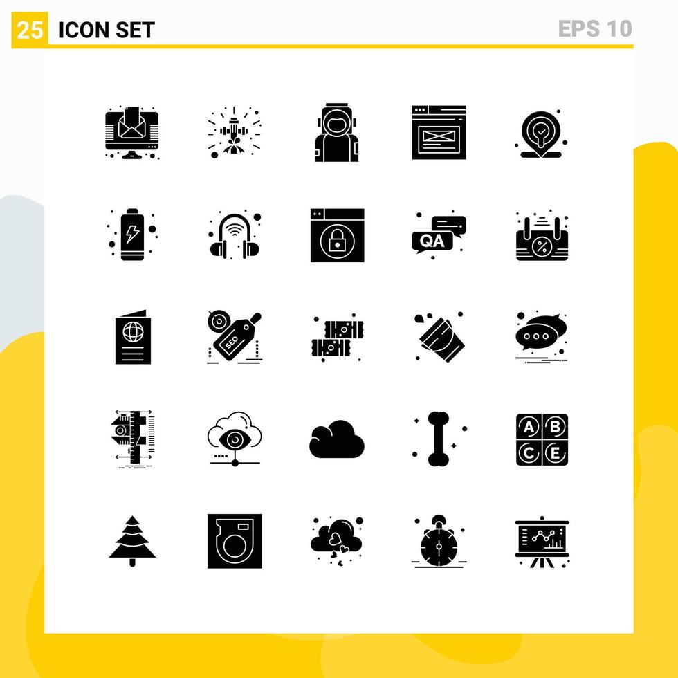 Stock Vector Icon Pack of 25 Line Signs and Symbols for design web astronaut page suit Editable Vector Design Elements