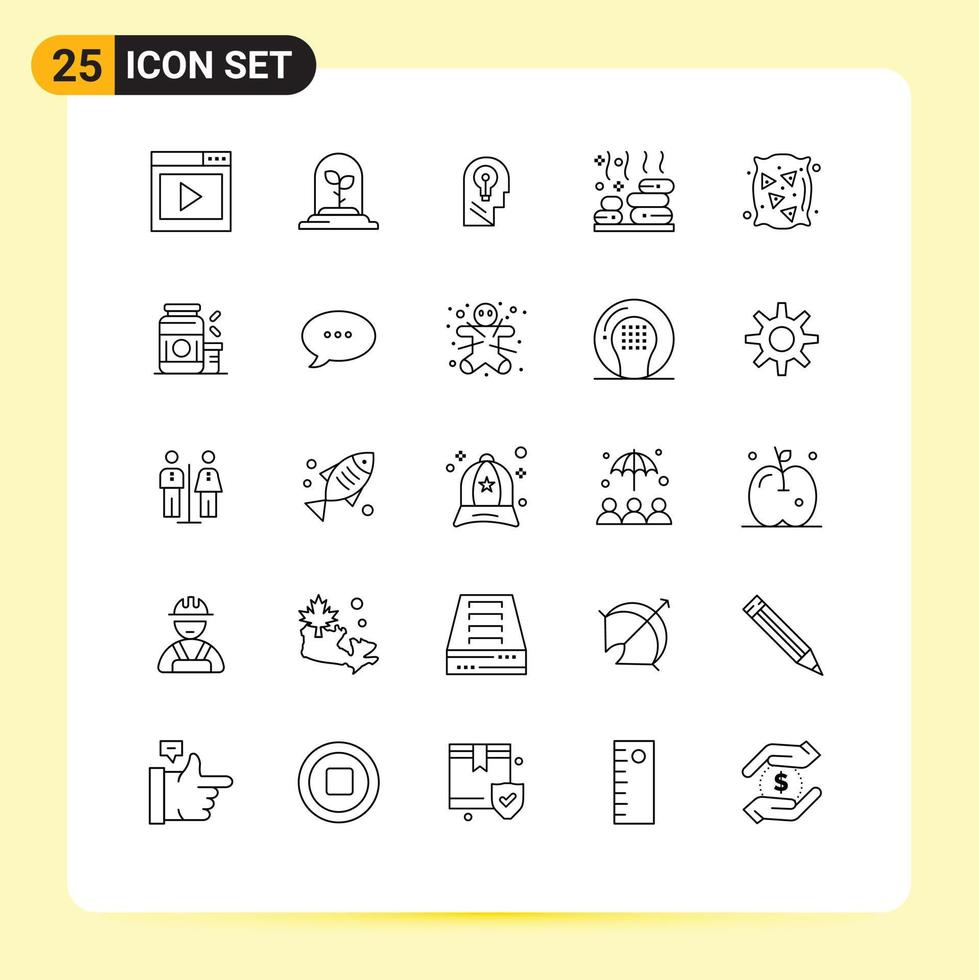 25 Creative Icons Modern Signs and Symbols of bag stone business spa think Editable Vector Design Elements