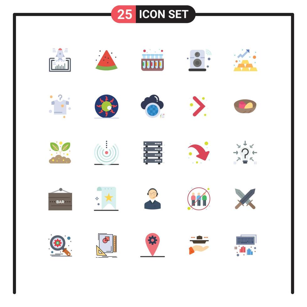 25 Thematic Vector Flat Colors and Editable Symbols of finance iot chemistry internet of things speaker Editable Vector Design Elements