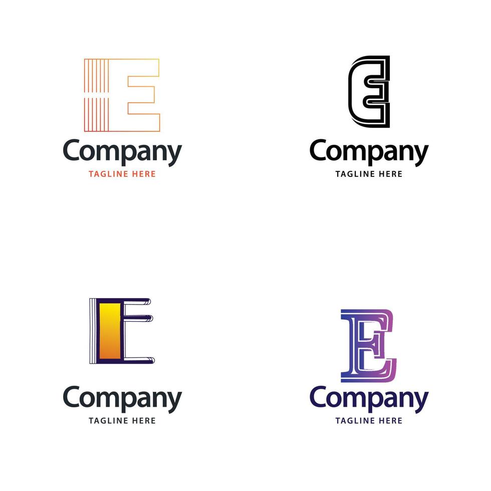 Letter E Big Logo Pack Design Creative Modern logos design for your business vector