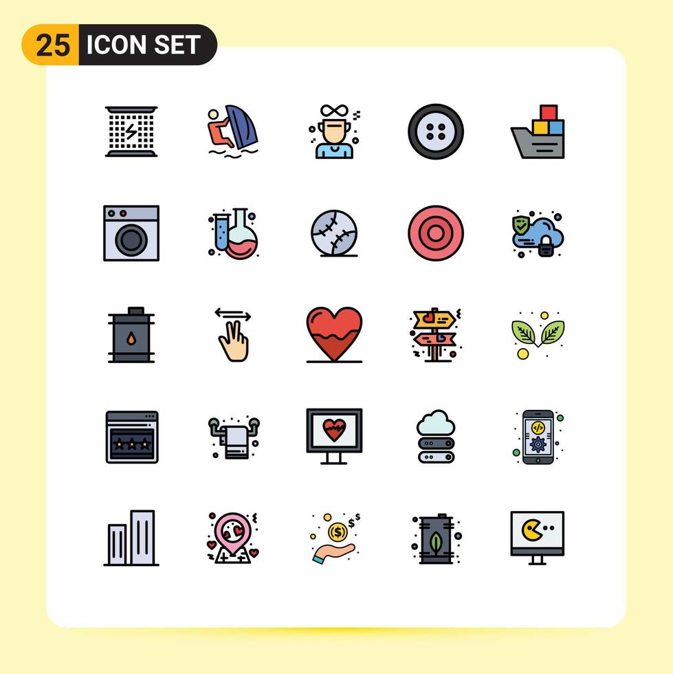 Universal Icon Symbols Group of 25 Modern Filled line Flat Colors of good clothing wind button winner Editable Vector Design Elements