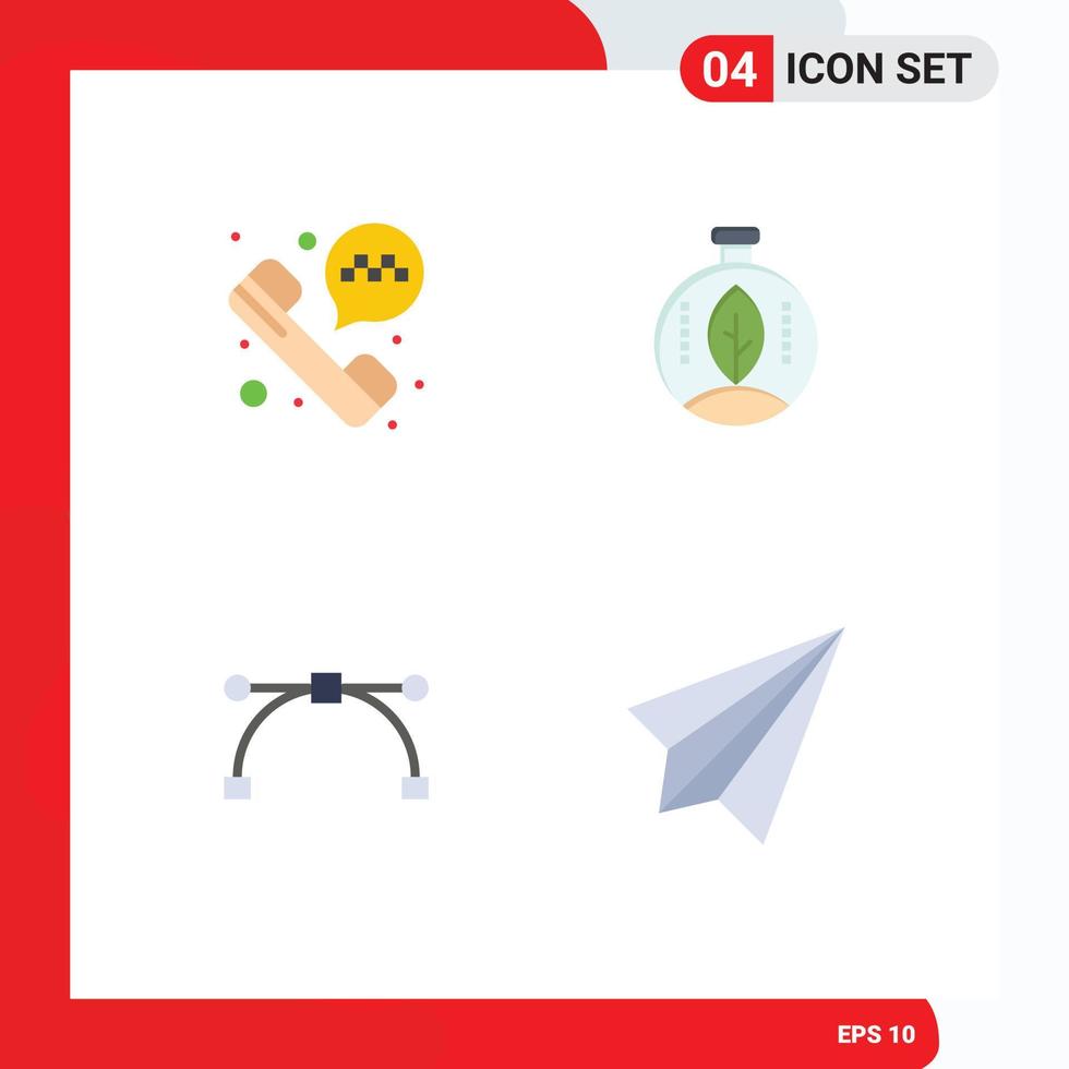 4 Creative Icons Modern Signs and Symbols of phone call point green power contact Editable Vector Design Elements