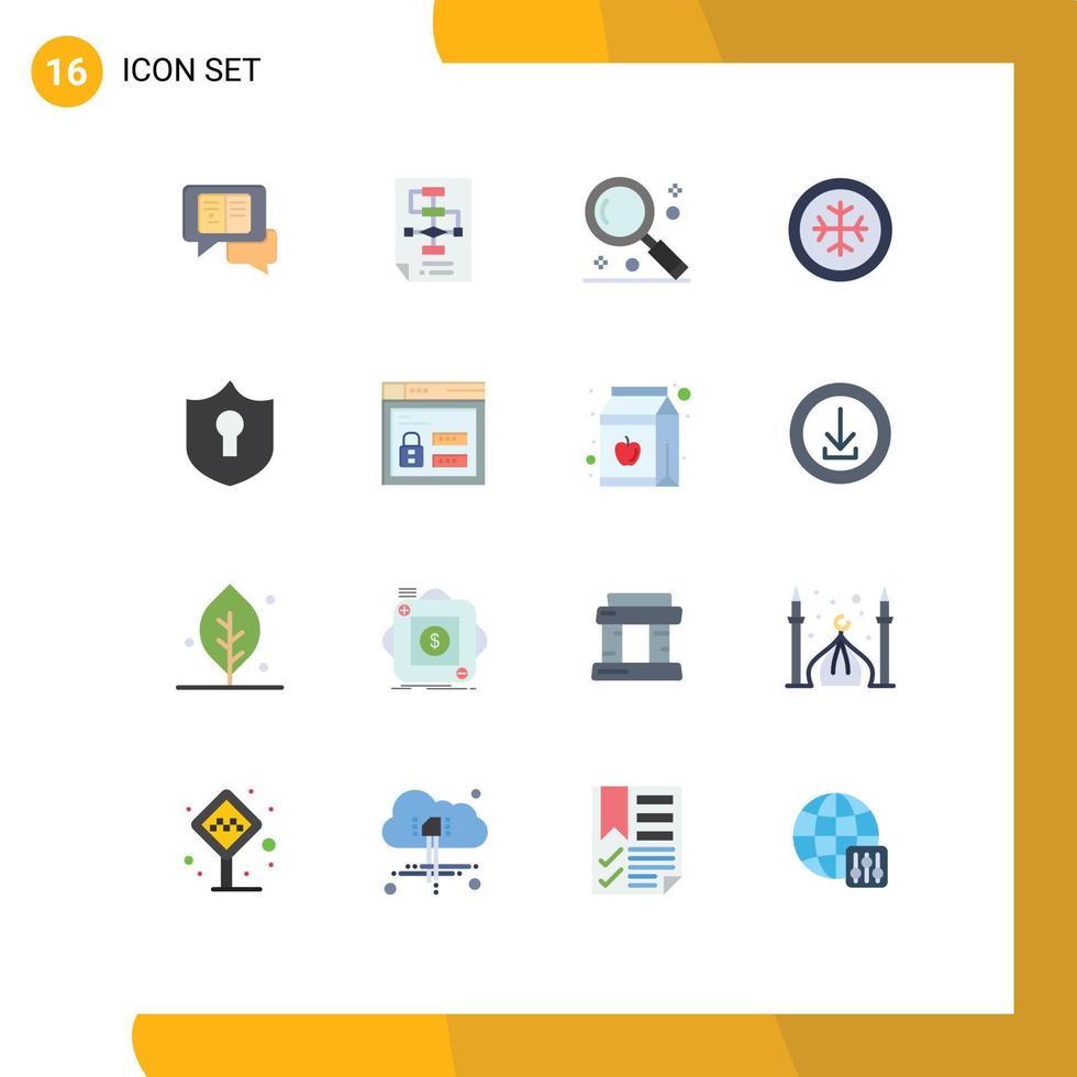 16 Creative Icons Modern Signs and Symbols of access frost strategy cold search Editable Pack of Creative Vector Design Elements