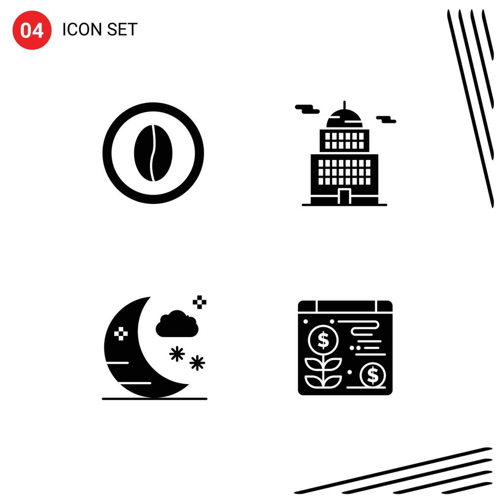 Modern Set of Solid Glyphs and symbols such as coffee halloween food building moon Editable Vector Design Elements