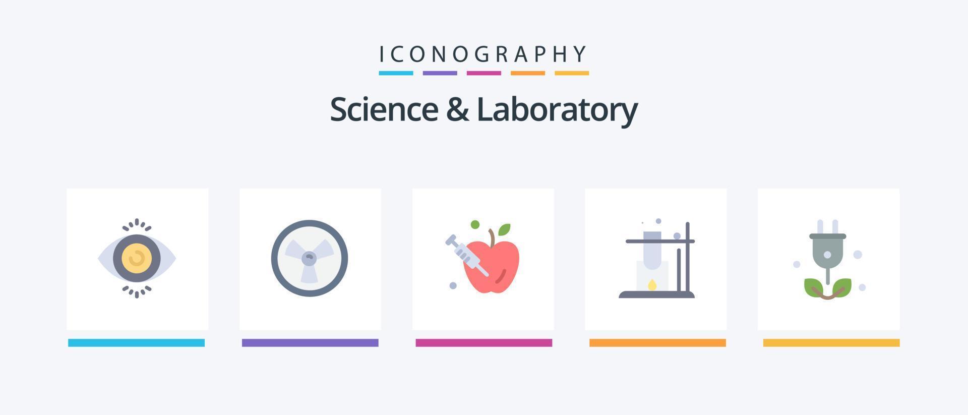 Science Flat 5 Icon Pack Including . science. science. green. plug. Creative Icons Design vector