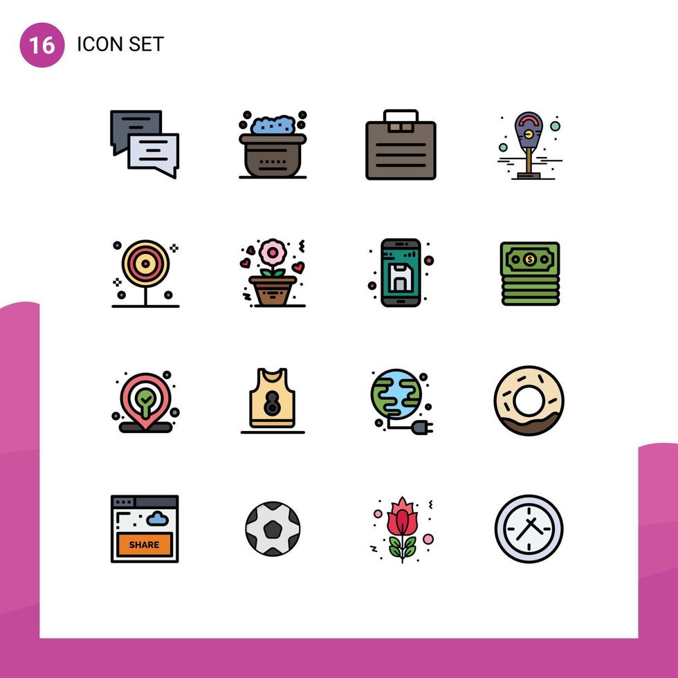 paquete de iconos de vectores de stock de 16 signos y símbolos de línea para elementos de diseño de vectores creativos editables del medidor de cocina de negocios de alimentos de piruletas