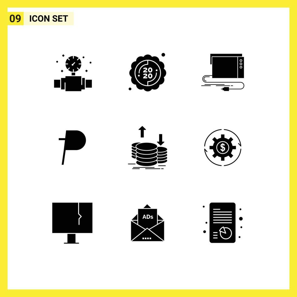 9 Creative Icons Modern Signs and Symbols of coins crypto audio coin sound Editable Vector Design Elements