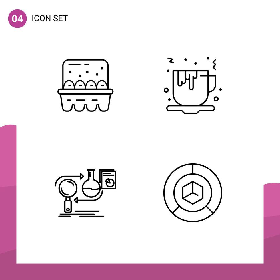 paquete de iconos de vectores de stock de 4 signos y símbolos de línea para hornear ingredientes comerciales desarrollo de comida rápida elementos de diseño de vectores editables