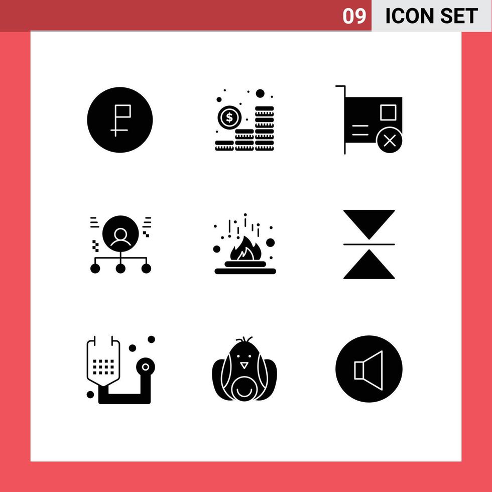 9 iconos creativos signos y símbolos modernos del hombre empleado monedas habilidades hardware elementos de diseño vectorial editables vector