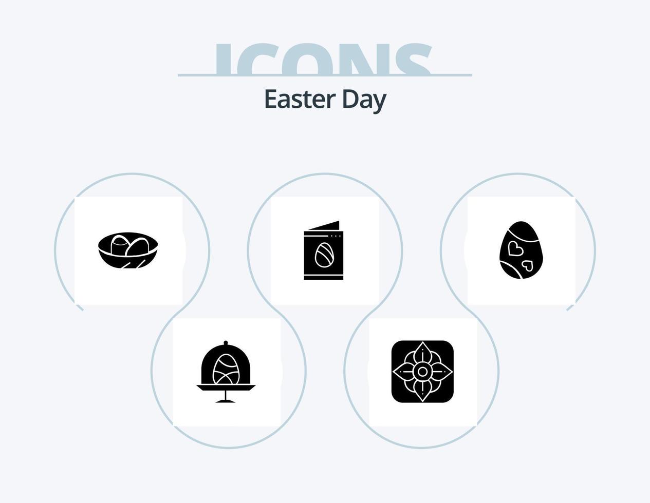 Easter Glyph Icon Pack 5 Icon Design. decoration. wedding. celebration. easter. card vector
