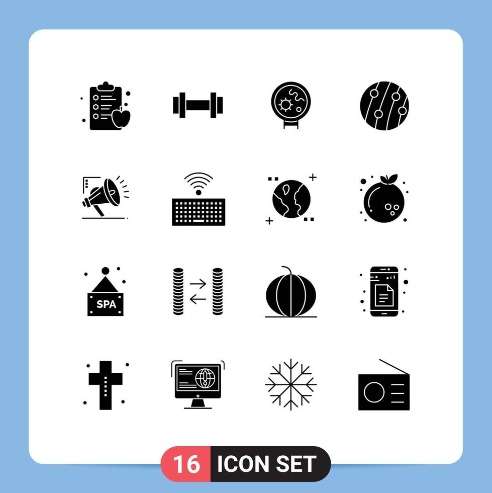 Set of 16 Modern UI Icons Symbols Signs for atoumation seborrhea dermatitis viruses scalp disease hair dandruff Editable Vector Design Elements