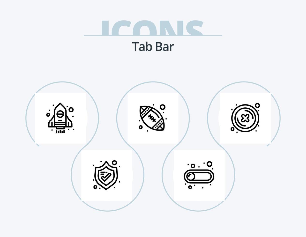 Tab Bar Line Icon Pack 5 Icon Design. . sunlight. shopping list. sun. shield vector