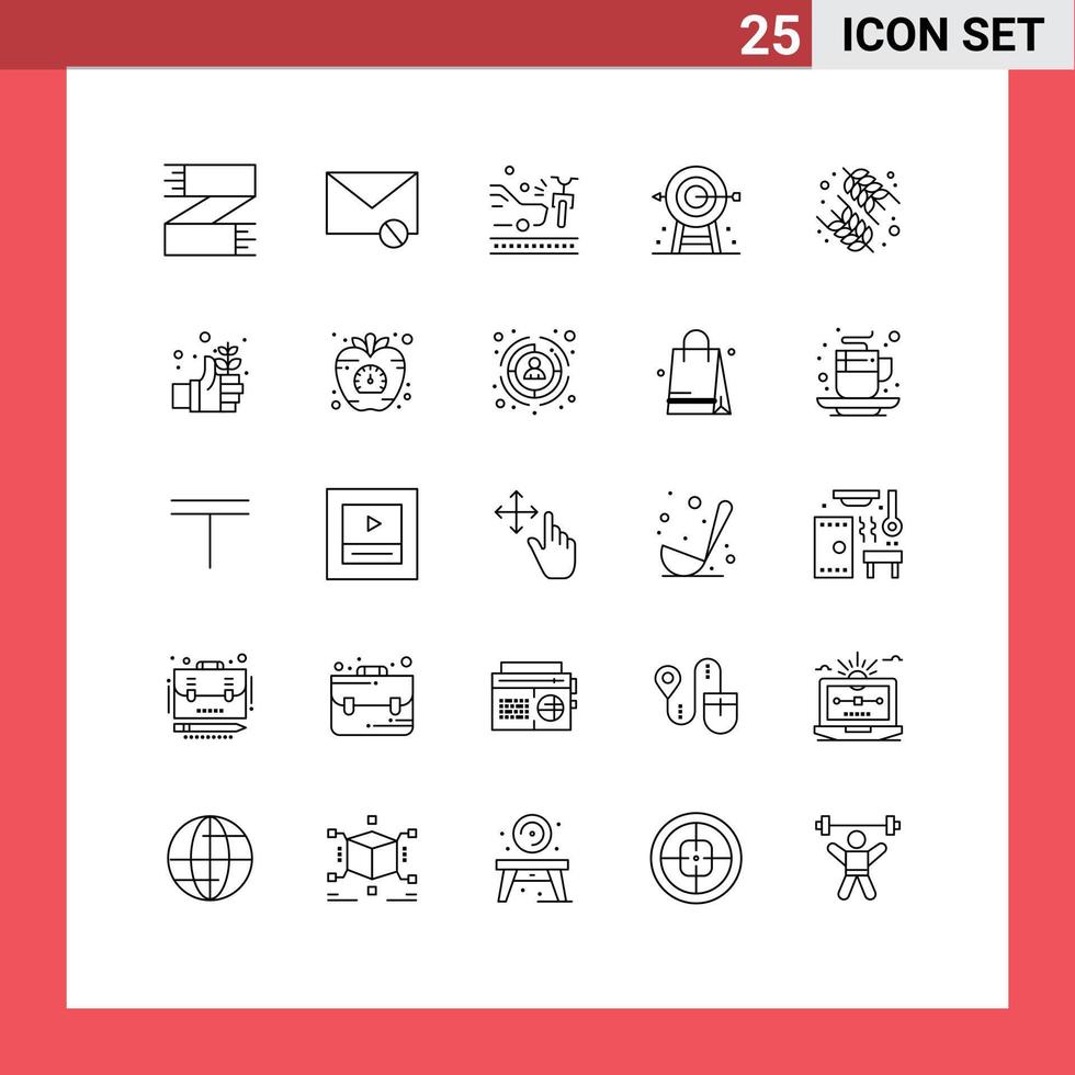 Universal Icon Symbols Group of 25 Modern Lines of planning corporate sms business car Editable Vector Design Elements