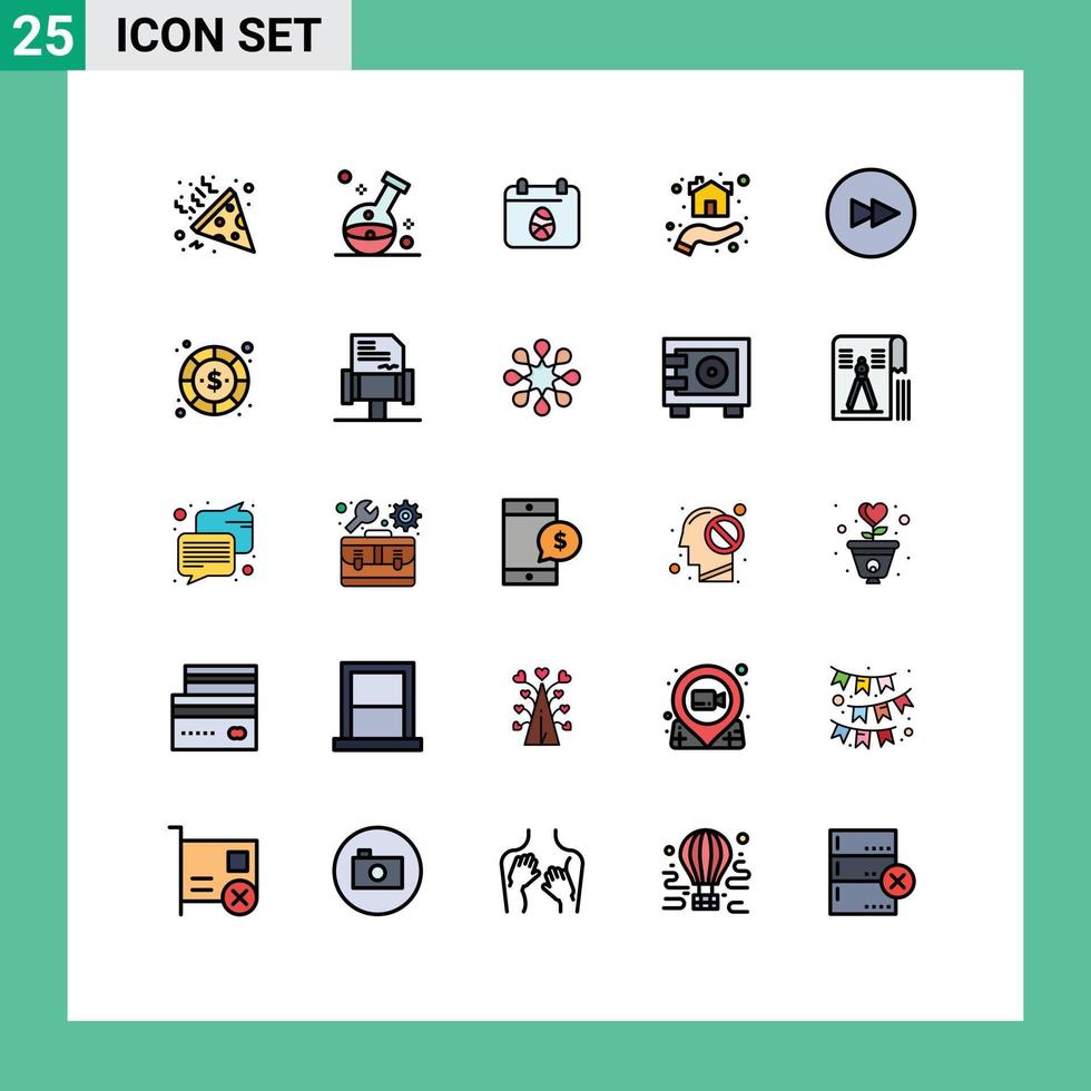 25 Creative Icons Modern Signs and Symbols of circle house calender home giving Editable Vector Design Elements