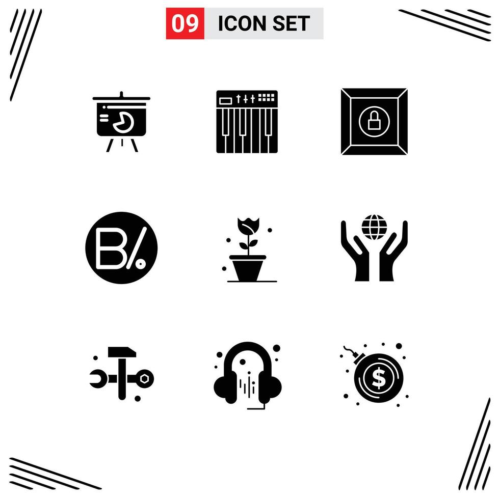 9 Creative Icons Modern Signs and Symbols of flower panama midi currency product Editable Vector Design Elements