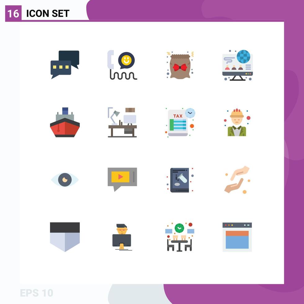 16 Creative Icons Modern Signs and Symbols of transport filled bag business computer Editable Pack of Creative Vector Design Elements
