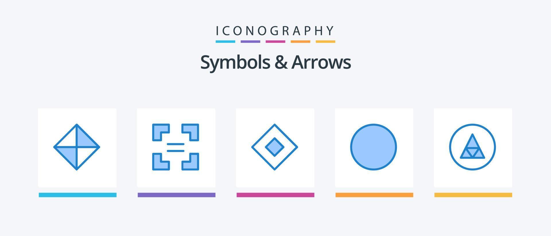 Paquete de 5 iconos azules de símbolos y flechas que incluye símbolos. signo. jabón. runa. ronda. diseño de iconos creativos vector