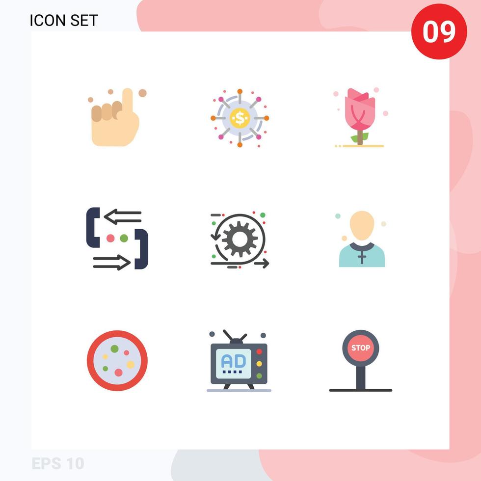 9 Thematic Vector Flat Colors and Editable Symbols of help communication funds call nature Editable Vector Design Elements