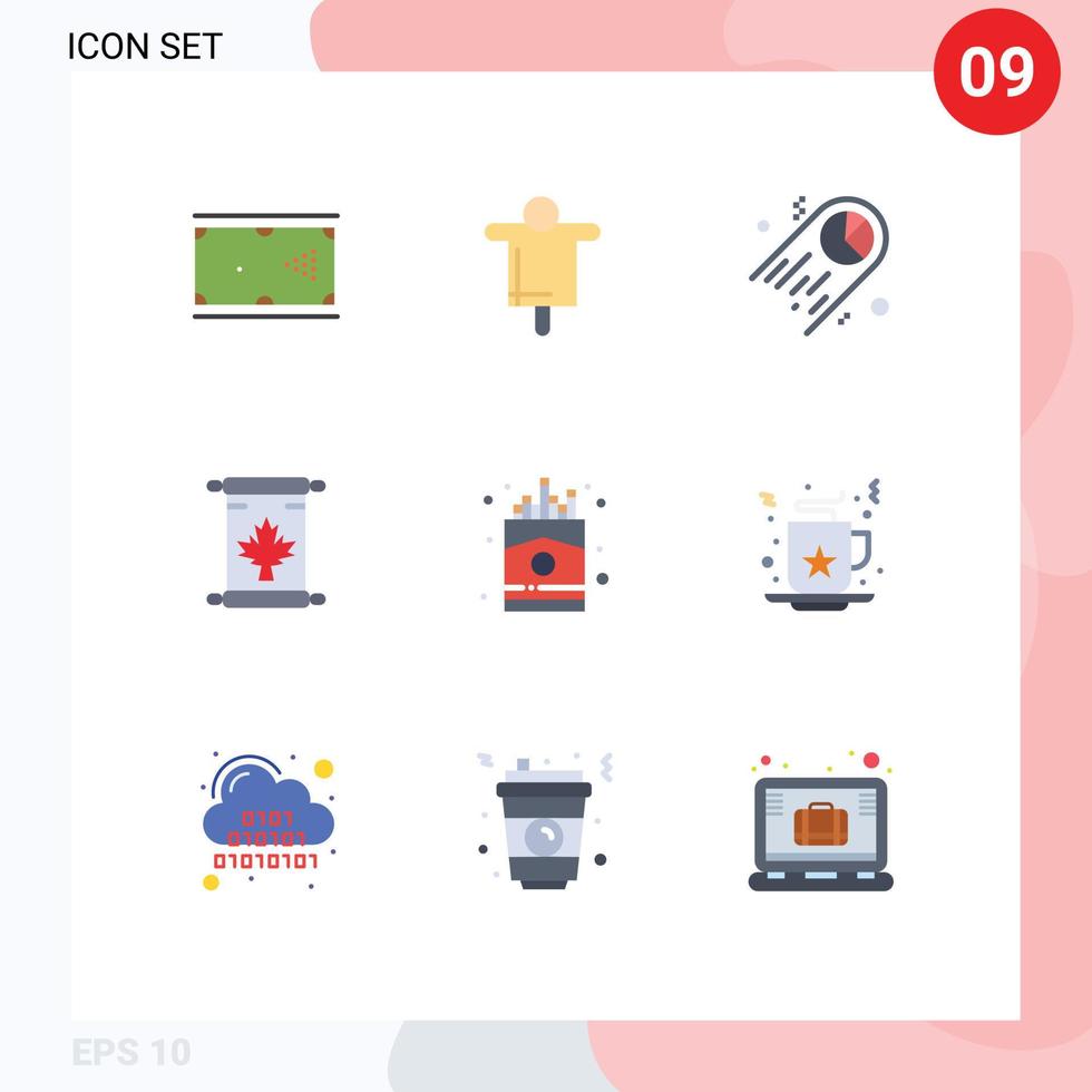 Universal Icon Symbols Group of 9 Modern Flat Colors of chip canada scarecrow autumn space Editable Vector Design Elements