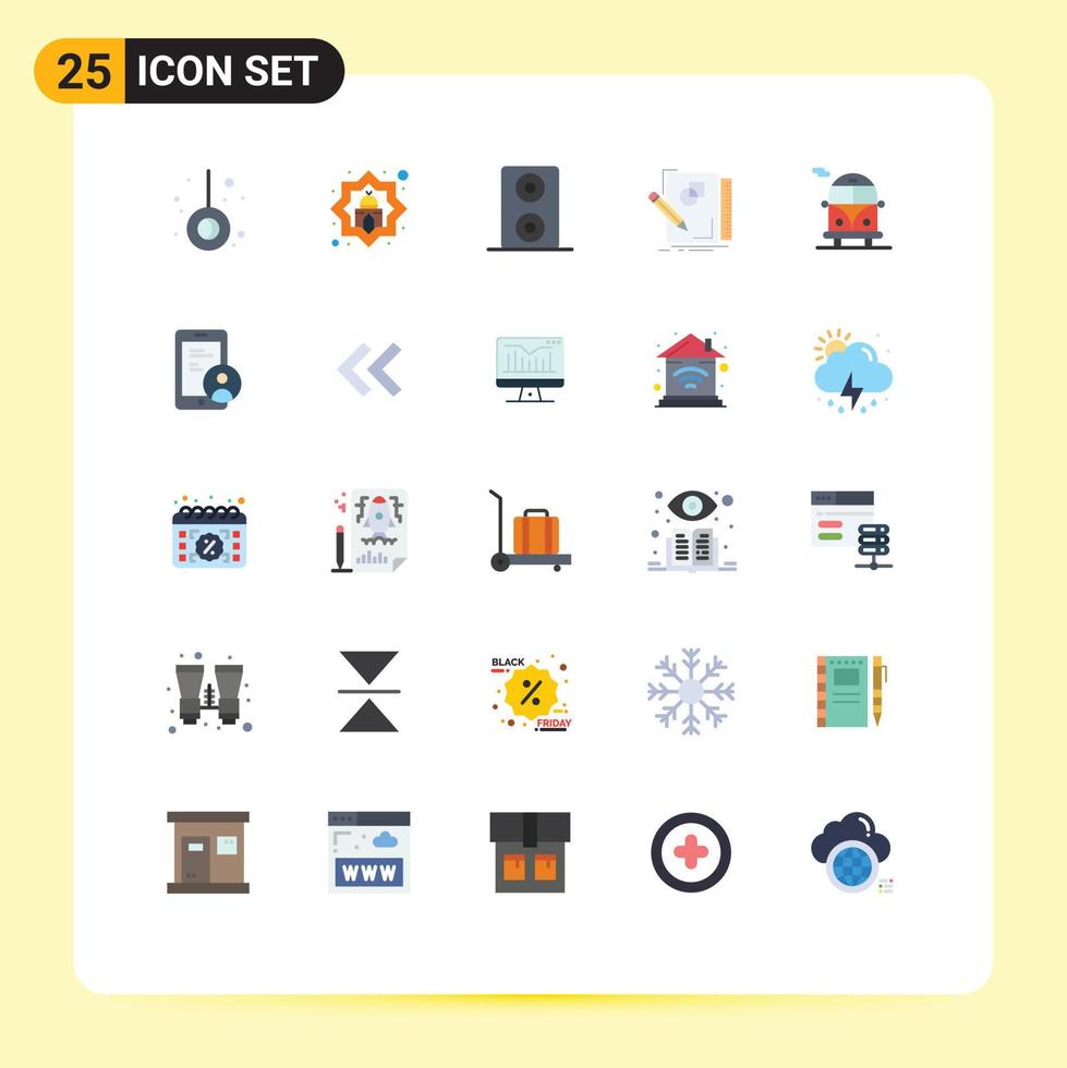 Set of 25 Vector Flat Colors on Grid for gdpr public bus speakers bus draw Editable Vector Design Elements