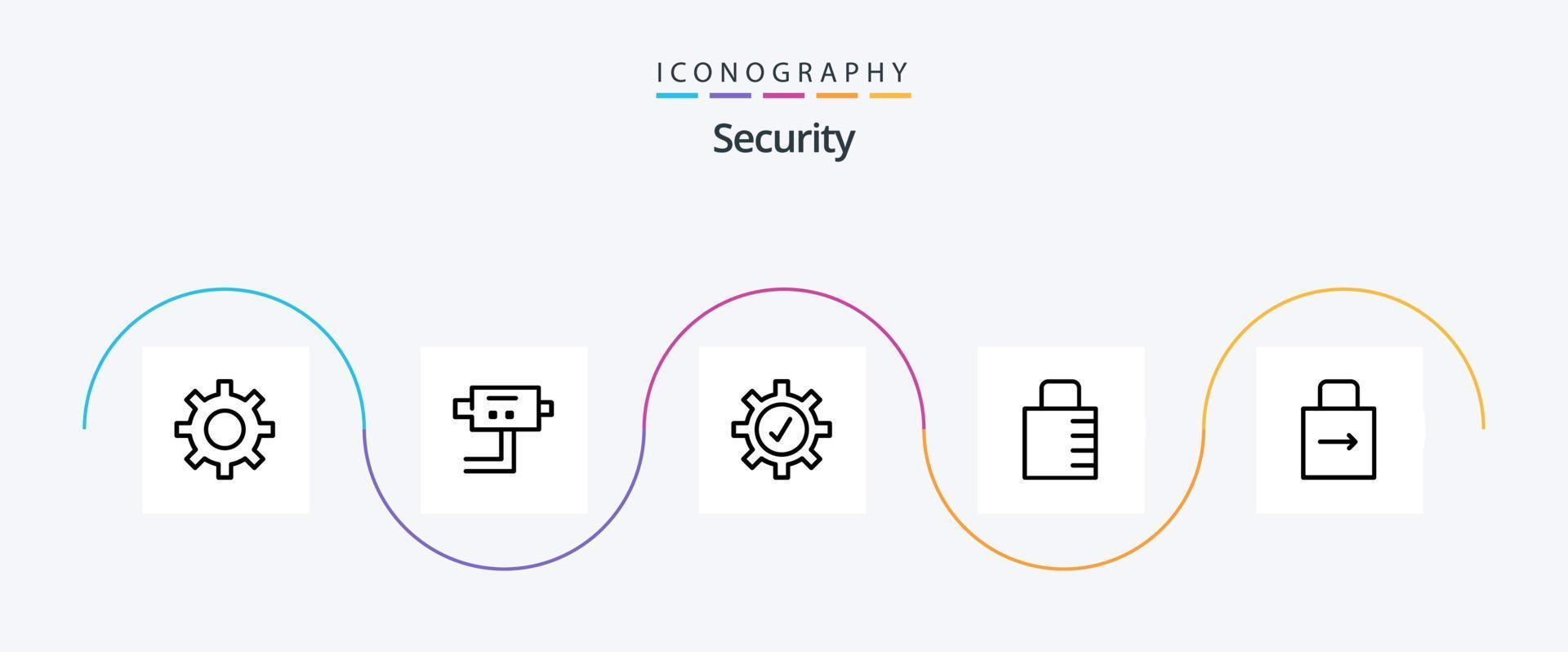 Security Line 5 Icon Pack Including security. lock pad. settings. key. security vector