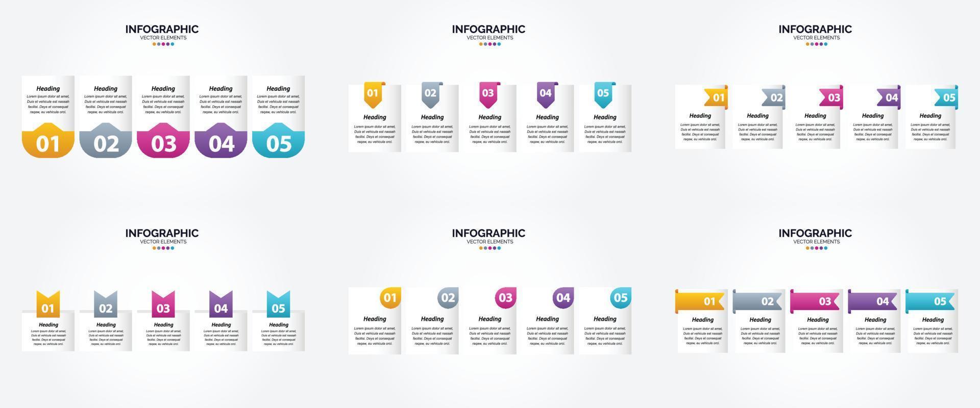 ilustración vectorial infografía conjunto de diseño plano para folleto publicitario y revista vector