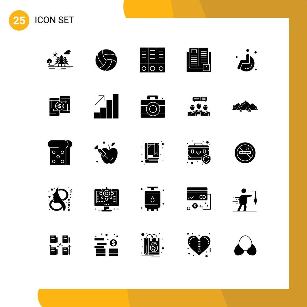 Set of 25 Modern UI Icons Symbols Signs for medical learning sport knowledge book Editable Vector Design Elements