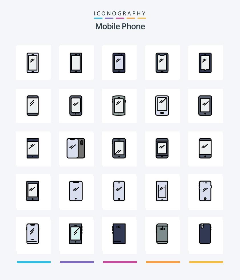 Creative Mobile Phone 25 Line FIlled icon pack  Such As mobile. phone. camera. back. mobile vector