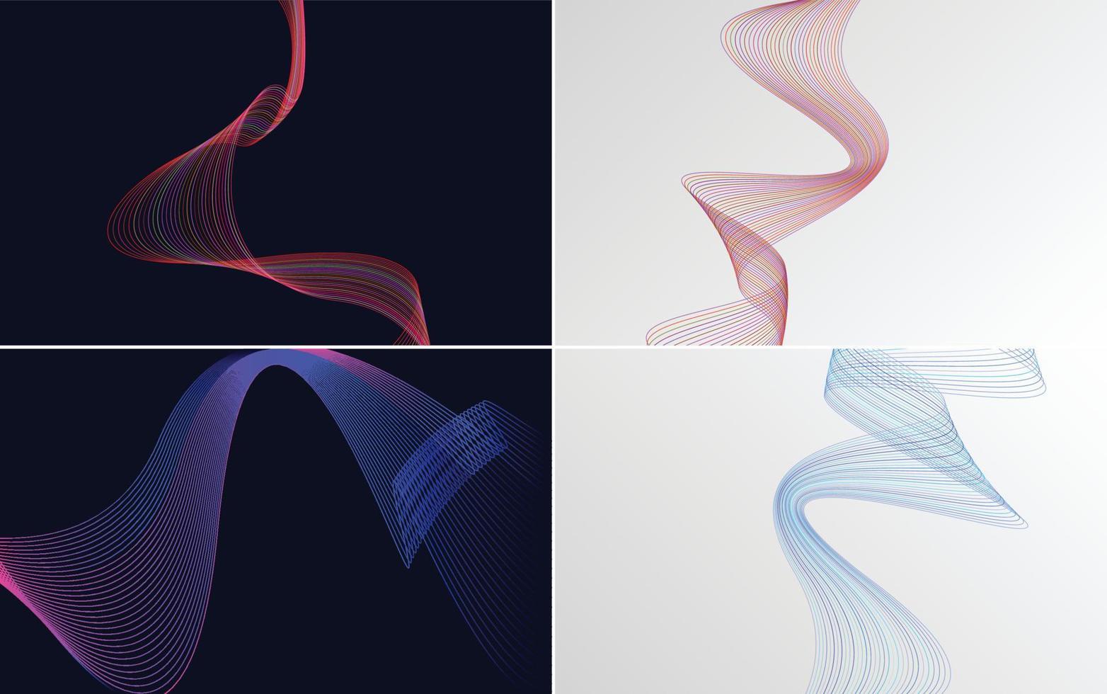 modern wave curve abstract presentation background Pack vector