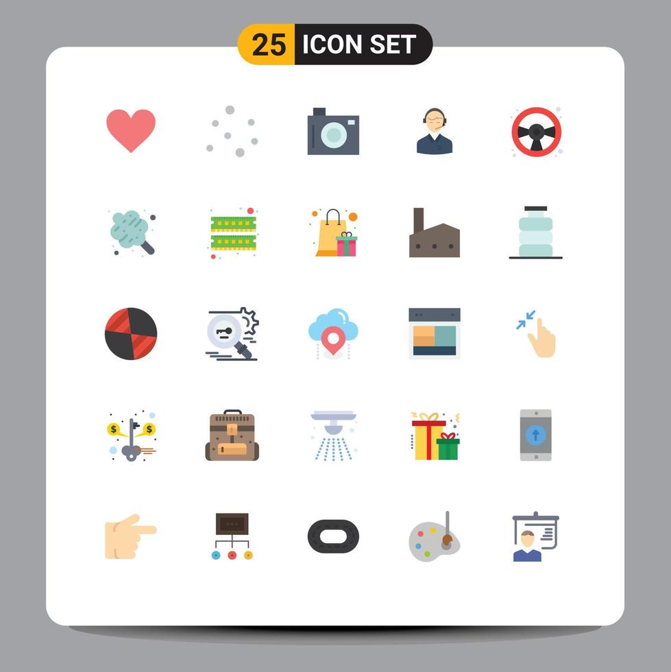 Flat Color Pack of 25 Universal Symbols of service man holiday customer business Editable Vector Design Elements