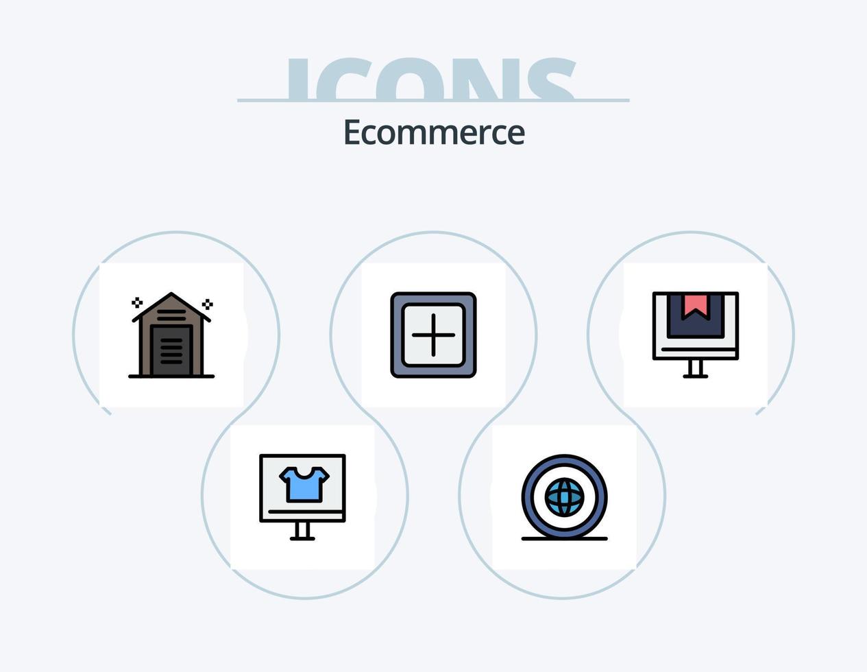 Ecommerce Line Filled Icon Pack 5 Icon Design. commerce. buy. package. add. ecommerce vector